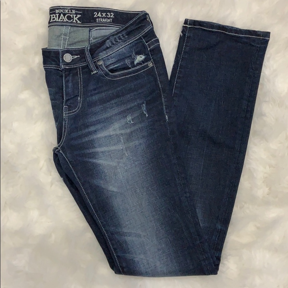 Buckle Black Straight Jeans 24x32